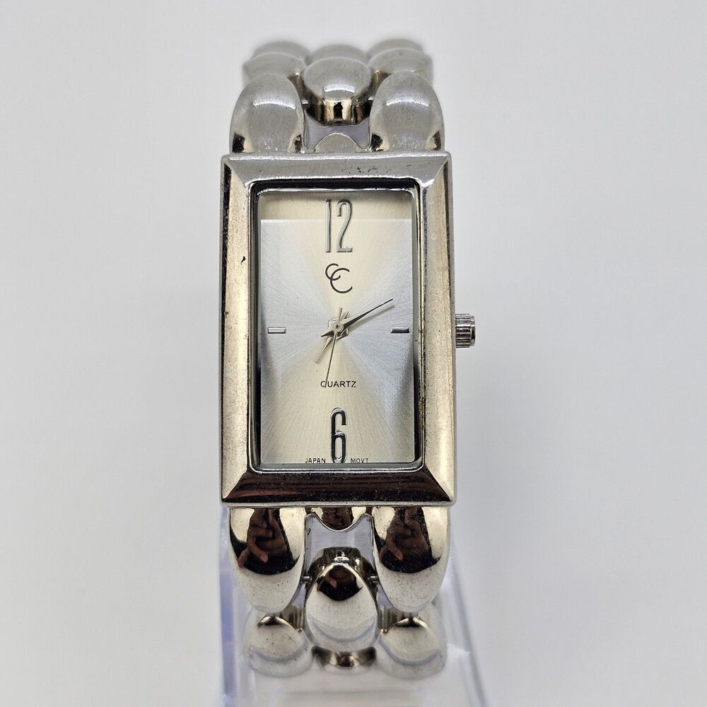 Charming Charlie Women's Watch 24MM Gray Dial Bands 6.5" New Battery HEAVY WATCH
